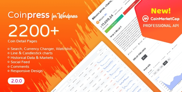 Coinpress (v2.3.2) Cryptocurrency Pages for WordPress
