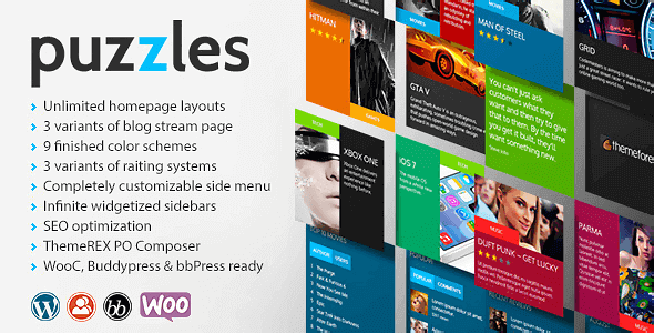 Puzzles v4.2.4 WP Magazine / Review with Store WordPress Theme + RTL