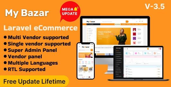 My Bazar v3.5 Single & Multivendor Laravel eCommerce Platform
