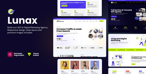 Lunax (v1.1.2) Digital Marketing Agency & SEO WordPress Theme