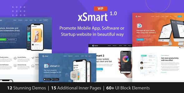 xSmart v1.2.9.4 App Landing Page WordPress Theme in Tech Presentation, Promo Marketing & Advertising Agency