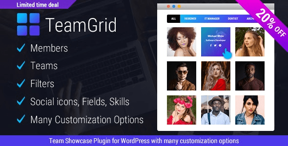 Team Grid (v1.3.2) Team Member Showcase WordPress Plugin & Team Editor