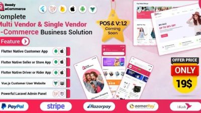 Ready ecommerce v1.1 – Complete Multi Vendor e-Commerce Mobile App, Website, Rider App with Seller App