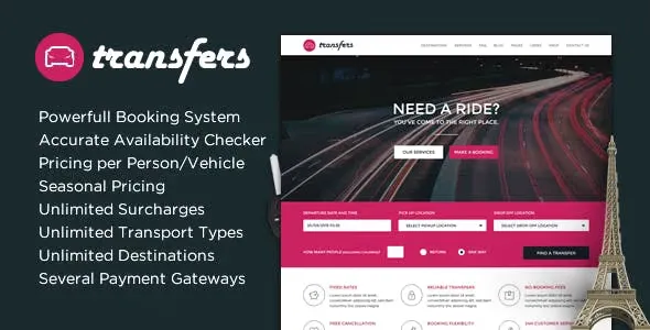 Transfers (v2.01) Transport and Car Hire WordPress Theme