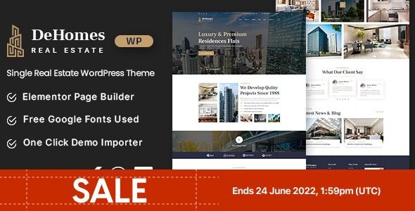Dehomes v1.0 Single Real Estate WordPress Theme