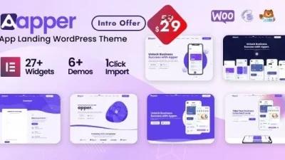 (v2.0.7) Apper WordPress Multi-concept Landing Page Theme