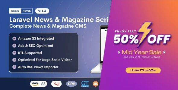 Fixed* ONNO v1.4.3 Laravel News & Magazine Script 