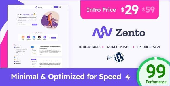 Zento (v1.4.0) Modern & Lightweight Blog for WordPress