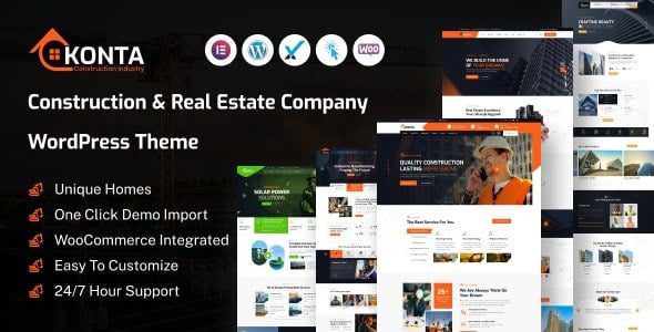 Konta (21 July 2024) Construction and Real Estate Company WordPress Theme