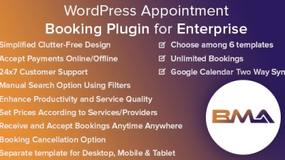 Fixed* BMA (v1.7.8) WordPress Appointment Booking Plugin for Enterprise