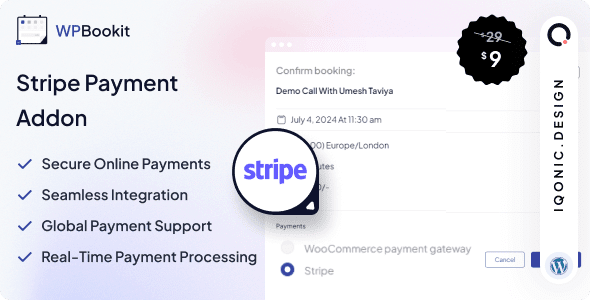 WPBookit - Stripe Payment (Addon)插件下载