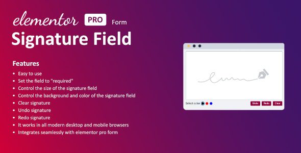 Signature Field for Elementor form插件下载