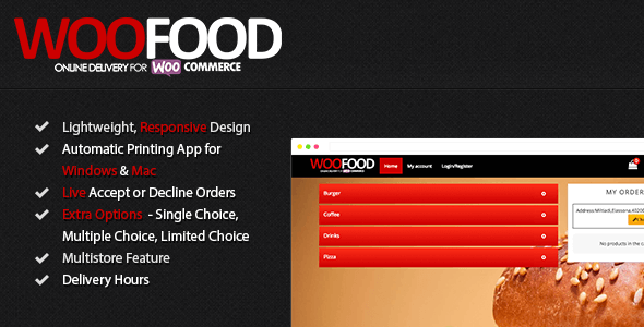 WooFood v2.7.7 Food Ordering (Delivery/Pickup) Plugin for WooCommerce & Automatic Order Printing