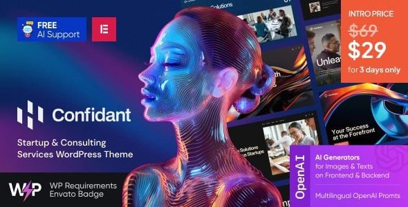 Confidant (v1.0) Startup & Consulting Services WordPress Theme