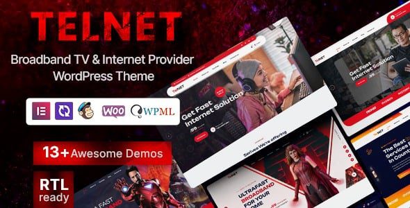 Telnet (v1.0.8) Broadband TV & Internet Provider WordPress Theme