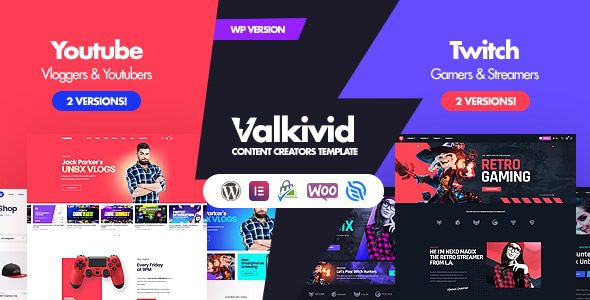 Valkivid v1.0.1 Content Creators WordPress Theme