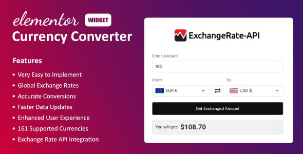Currency Converter Widget for Elementor插件下载