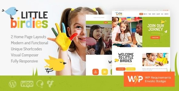 Little Birdies v1.3.16 Children Kindergarten WordPress Theme [Activated]