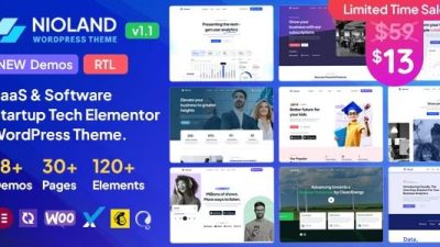 Nioland (v1.3.1) SaaS & Software Startup Tech WordPress Theme