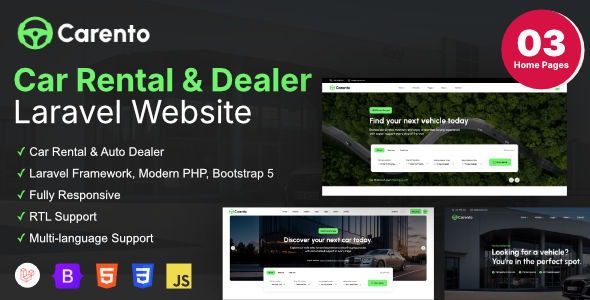 Carento v1.1.0 Car Rental Booking Laravel System