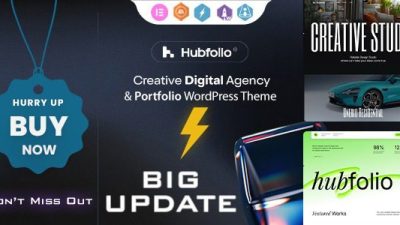 Hubfolio v1.0.9 Creative Portfolio and Digital Agency WordPress Elementor Theme