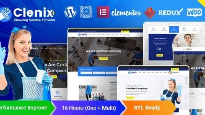 Clenix (v3.1.0) Cleaning Services WordPress Theme (Activated)