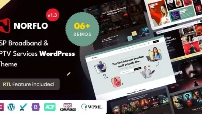 Norflo v1.4 ISP & IPTV Services Elementor WordPress Theme