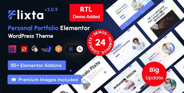 Flixta v1.0.9 Personal Portfolio WordPress Theme [Activated]