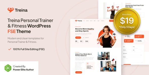 Treina v1.0.0 Personal Trainer & Fitness FSE WordPress