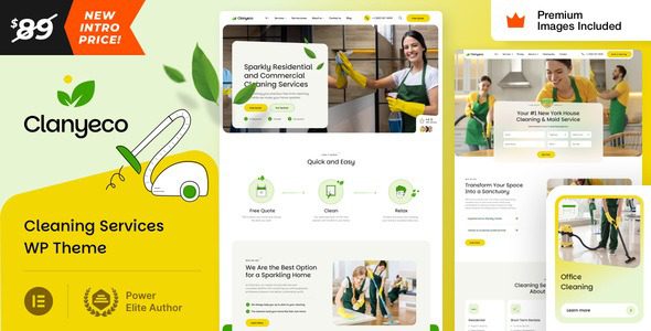 ClanyEco v1.0 Cleaning Services WordPress Theme