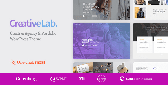 Creative Lab (v1.2.5) Studio Portfolio & Design Agency WordPress Theme