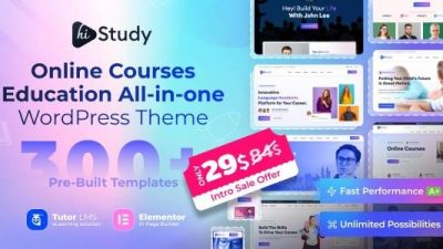 Activated* HiStudy (v3.0.2) Online Courses & Education WordPress Theme