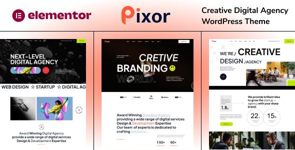 Pixor v1.0 Creative Digital Agency WordPress Theme