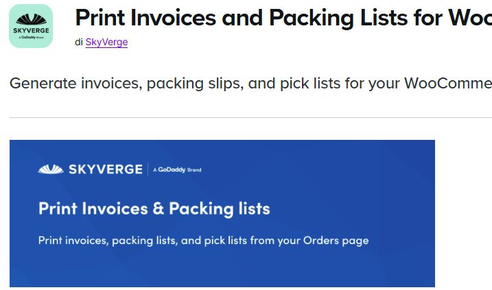 Print Invoices and Packing Lists for WooCommerce插件下载