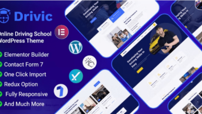 Drivic (v1.0.2) Online Driving School WordPress Theme