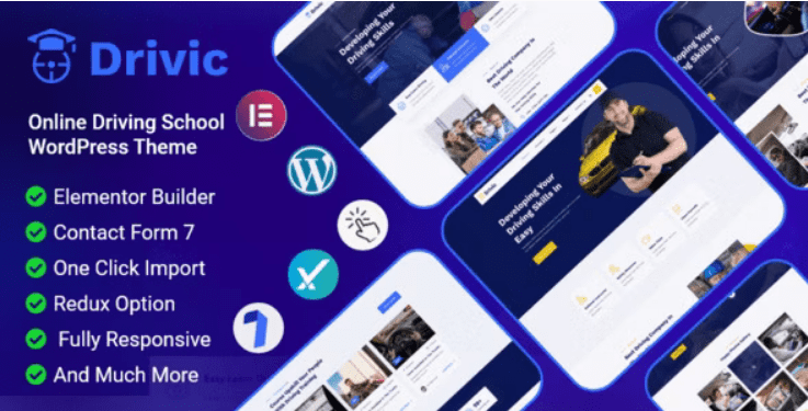 Drivic (v1.0.2) Online Driving School WordPress Theme