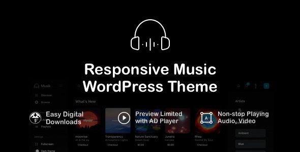 Musik (v4.4) Responsive Music WordPress Theme