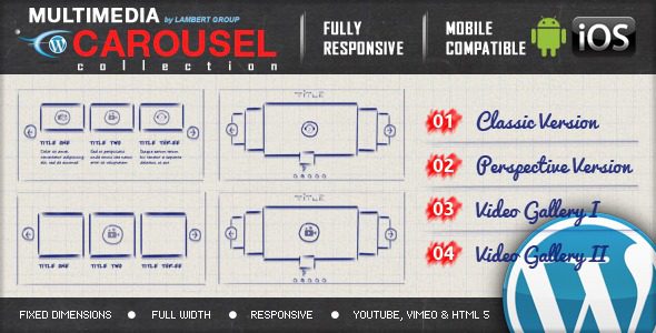 Multimedia Responsive Carousel with Image Video Audio Support (v2.6) WordPress Plugin