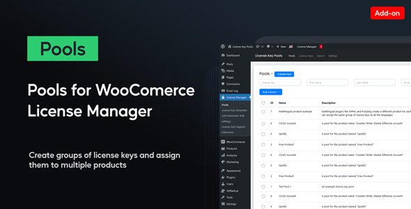 Pools For WooCommerce License Manager官方链接下载