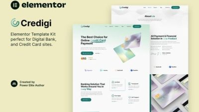 Credigi – Digital Bank & Credit Card Elementor Template Kit