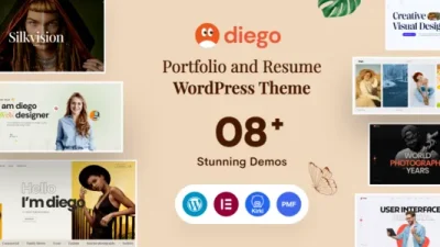 Diego (v1.1.2) Creative Personal Portfolio & Resume WordPress Theme