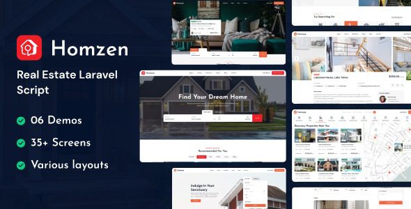 Homzen v1.2.5 Laravel Real Estate Agency Portal Multilingual [Activated]