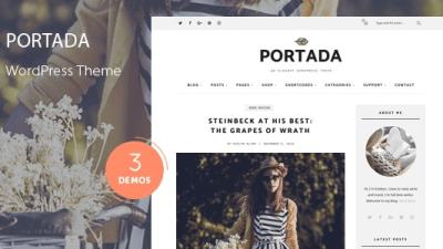 Portada (v2.2) Elegant Blog Blogging WordPress Theme