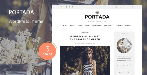 Portada (v2.2) Elegant Blog Blogging WordPress Theme