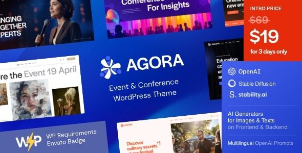 Agora v1.0 Event & Conference WordPress Theme (Activated)