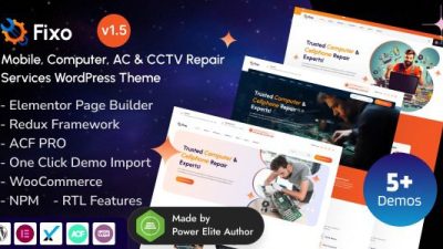 Fixo v1.5.0 Mobile & Computer Repair Services Elementor WordPress Theme [Activated]