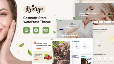 Biorga v1.0.5 Elementor Beauty Cosmetics Shop WordPress Theme