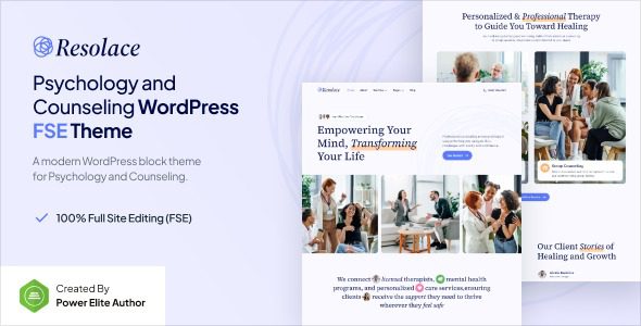 Resolace (v1.0.1) Psychology & Counseling FSE WordPress Theme