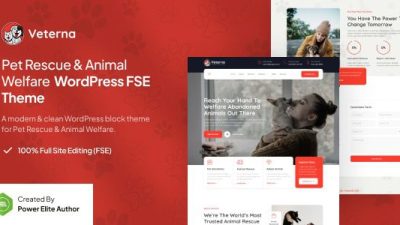 Veterna (v1.0.1) Pet Rescue & Animal Welfare FSE WordPress Theme