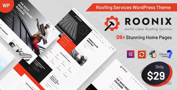 Roonix (v1.5) Roofing Services WordPress Theme